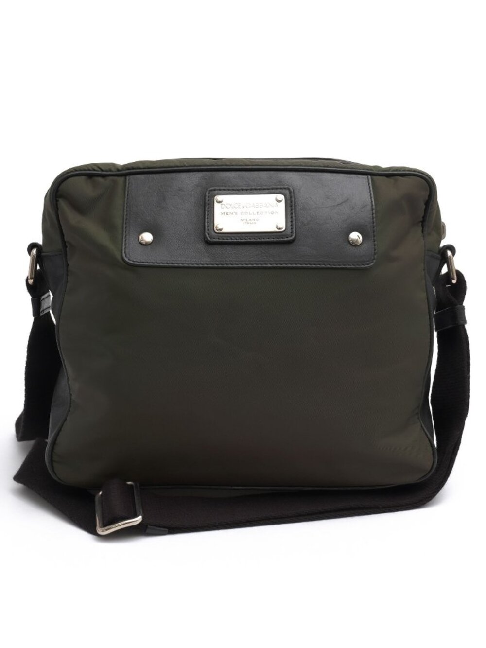 Dolce & Gabbana Shoulder Bag Nylon Leather Olive Khaki